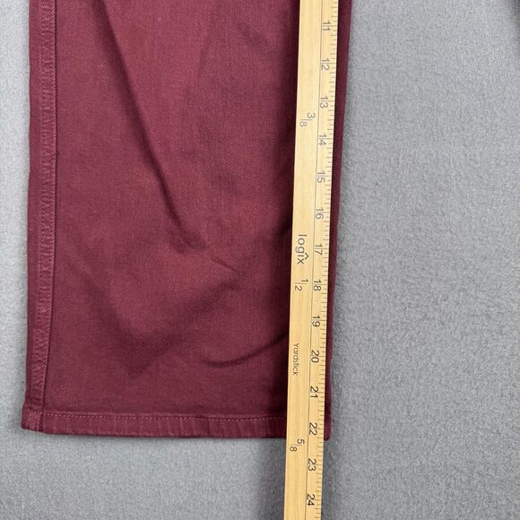 Judy Blue Garment Dyed Sz 7/28 Crop Jeans Wide Leg JB88752 Burgandy Oxblood Red - Picture 8 of 12